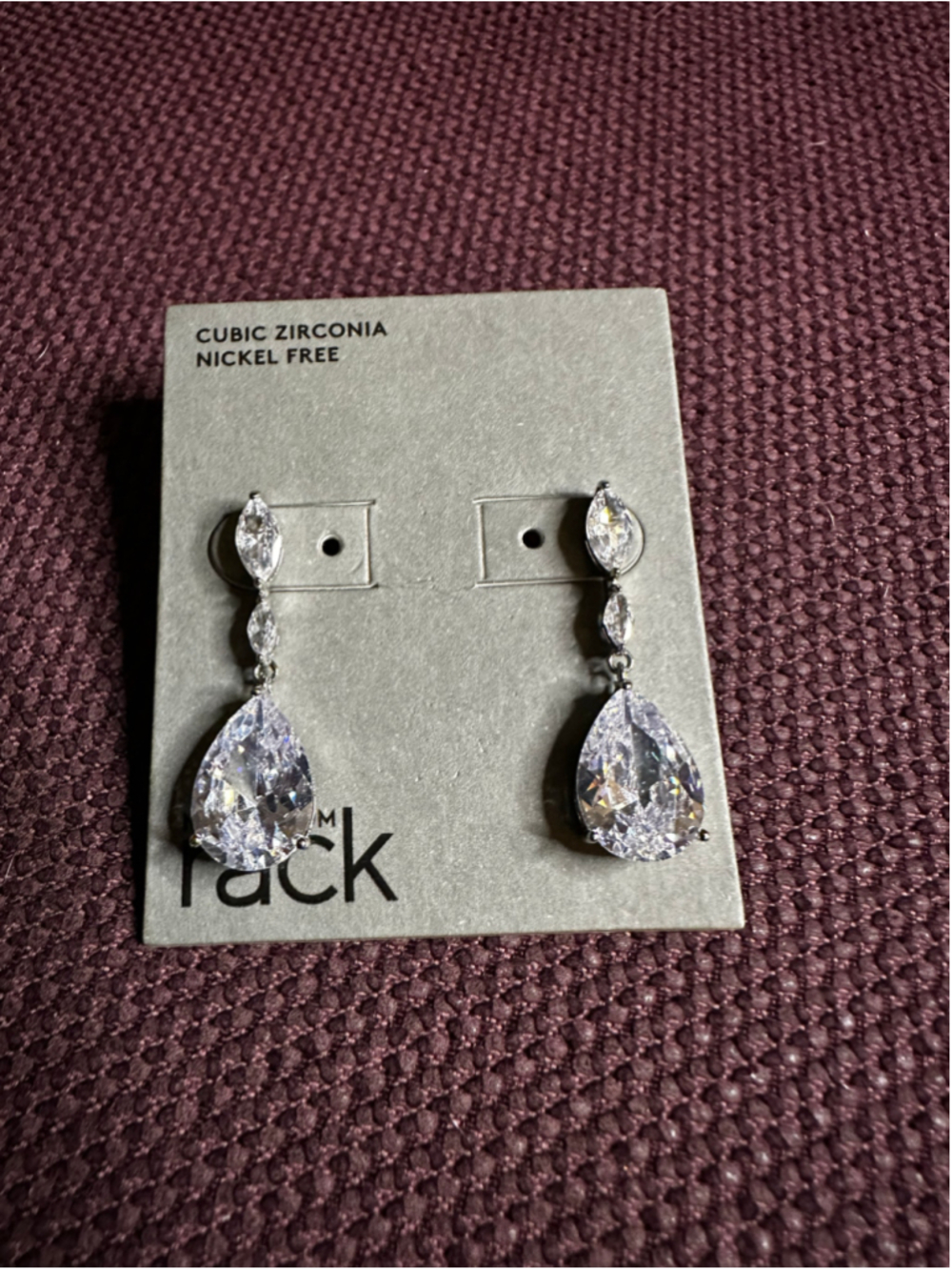 Nordstrom Rack Silver & Cubic Zirconia Drop Earrings